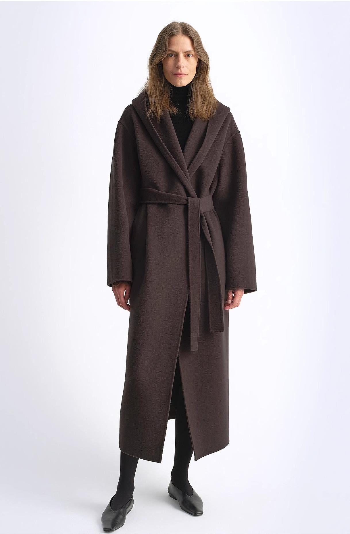 Sedona Hooded Wool Cape Coat