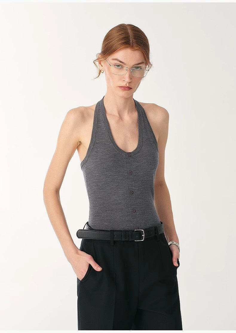Tex Wool Halter Jumpsuit