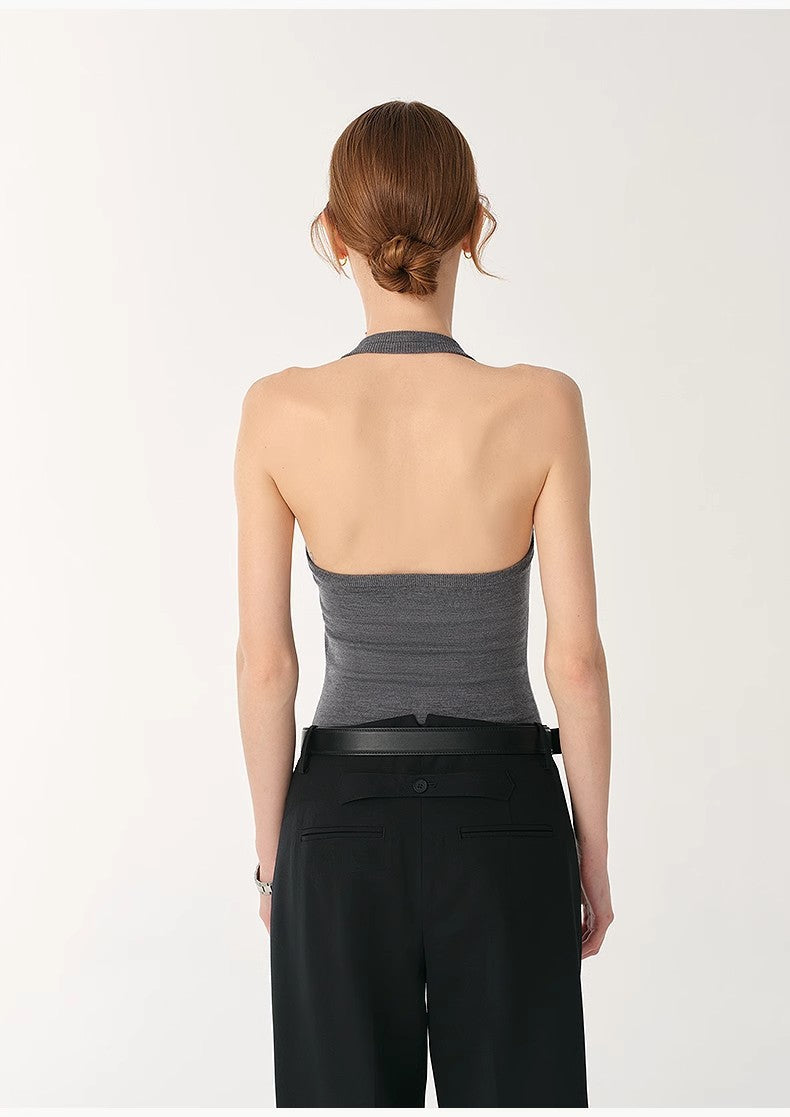 Tex Wool Halter Jumpsuit