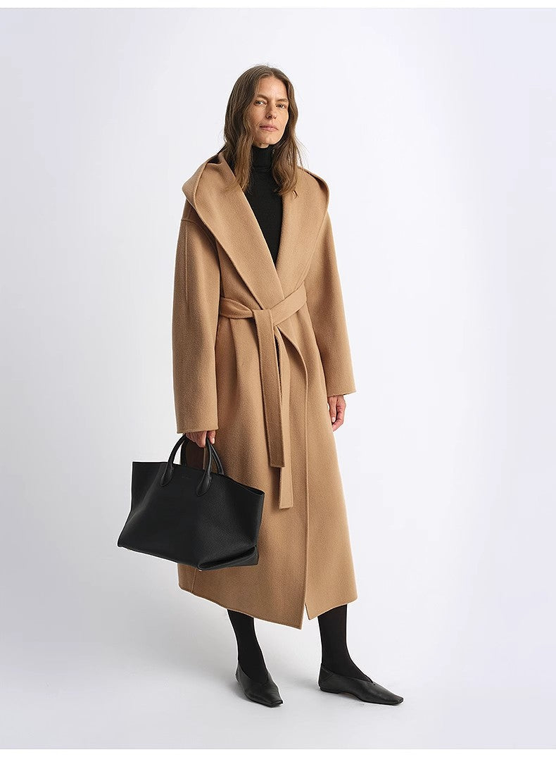 Sedona Hooded Wool Cape Coat