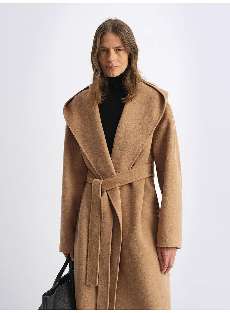 Sedona Hooded Wool Cape Coat