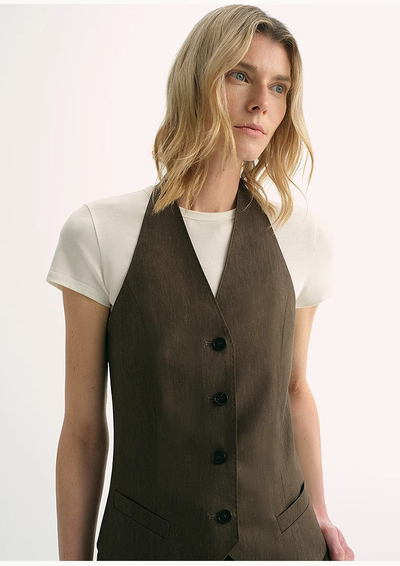 Rio Silk-Linen Halter Vest