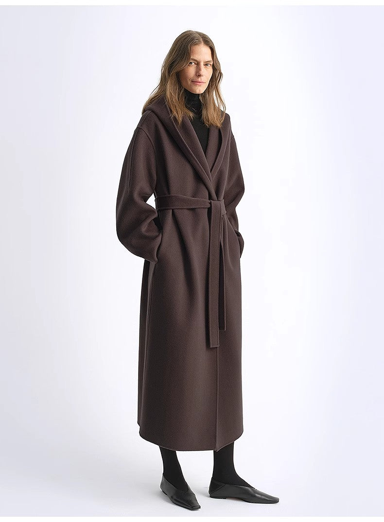 Sedona Hooded Wool Cape Coat