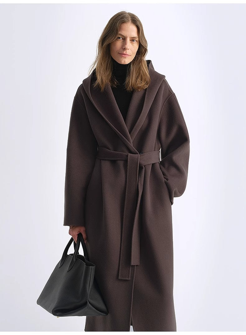 Sedona Hooded Wool Cape Coat