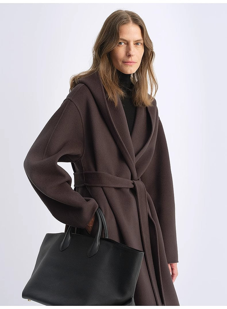 Sedona Hooded Wool Cape Coat