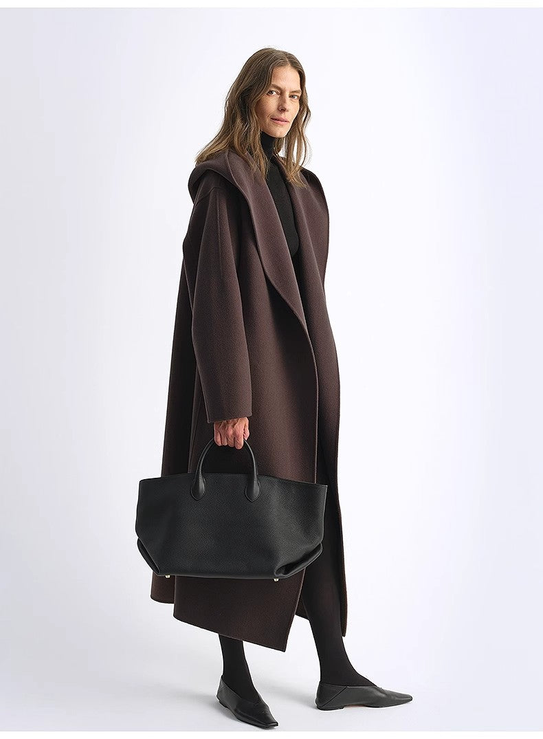 Sedona Hooded Wool Cape Coat