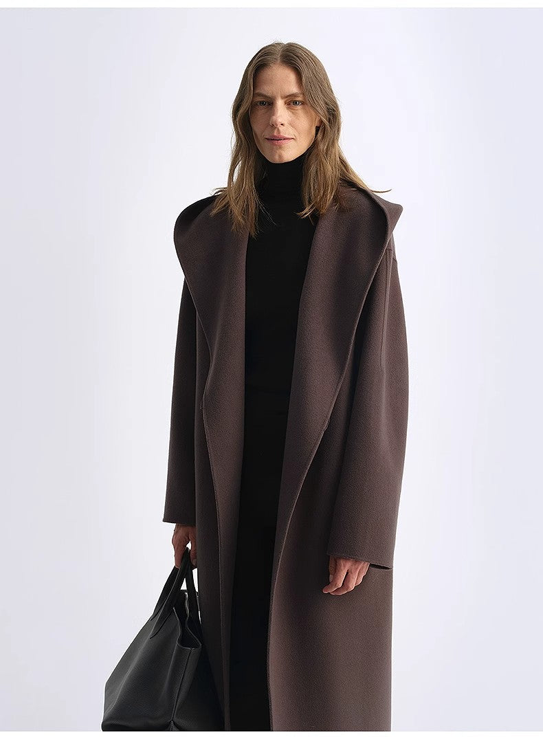 Sedona Hooded Wool Cape Coat