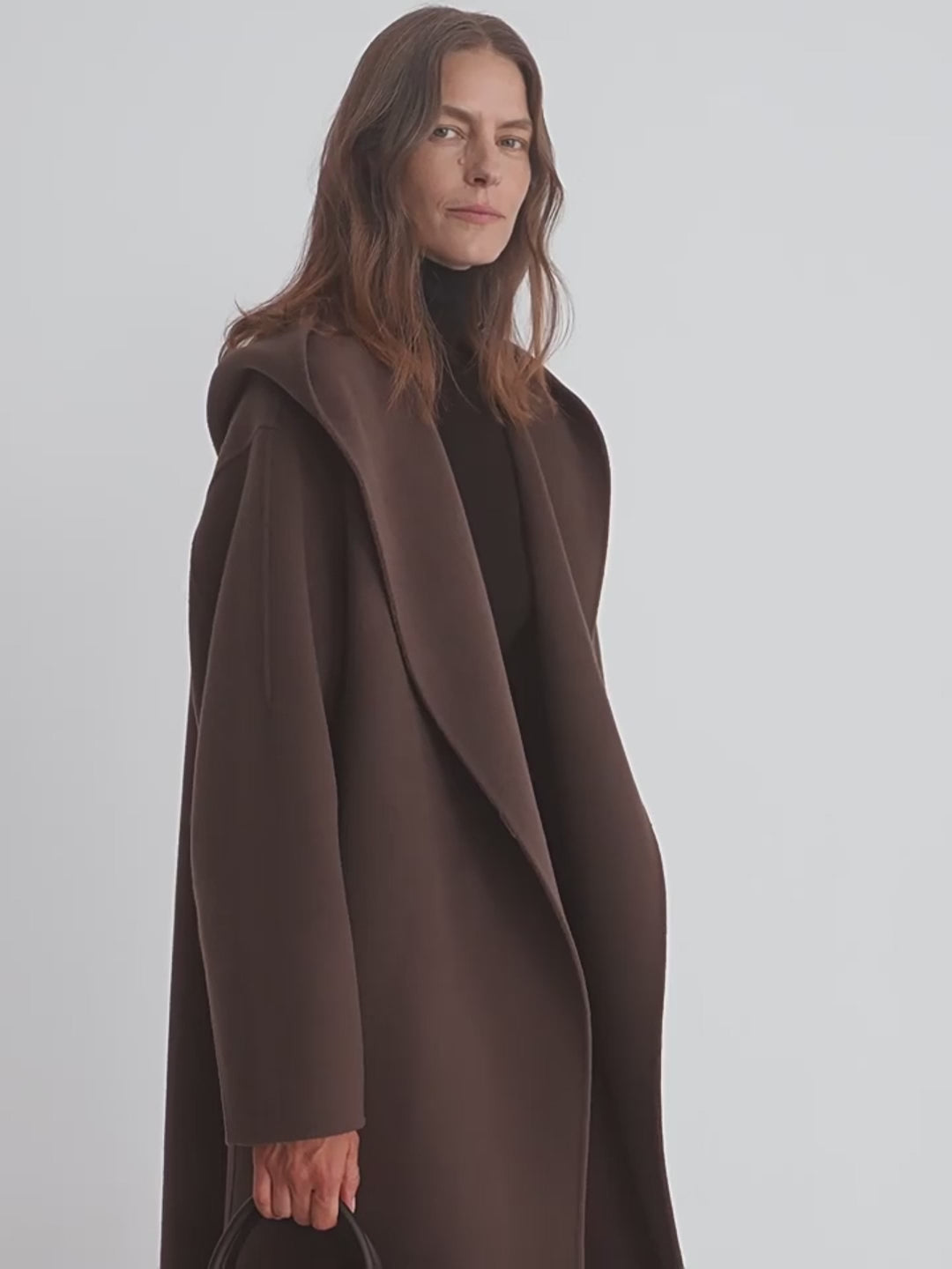 Sedona Hooded Wool Cape Coat