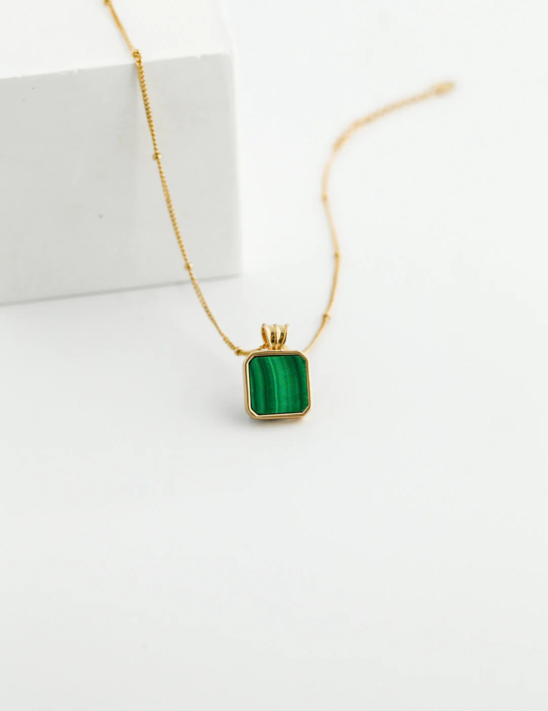 Onyx Malachite Pendant Necklace