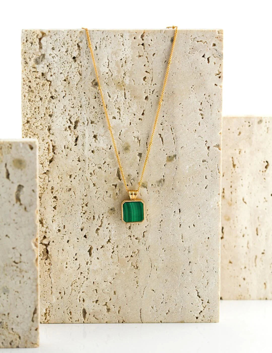 Onyx Malachite Pendant Necklace