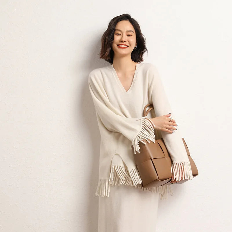 Mesa Fringe Cashmere Poncho