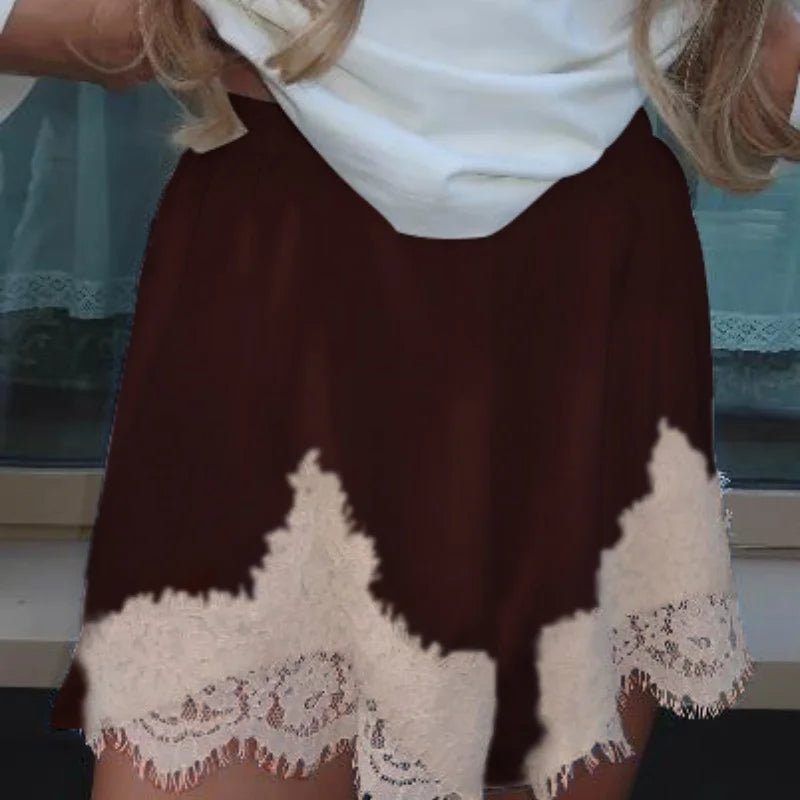 Satin Lace Trim Boxer Shorts