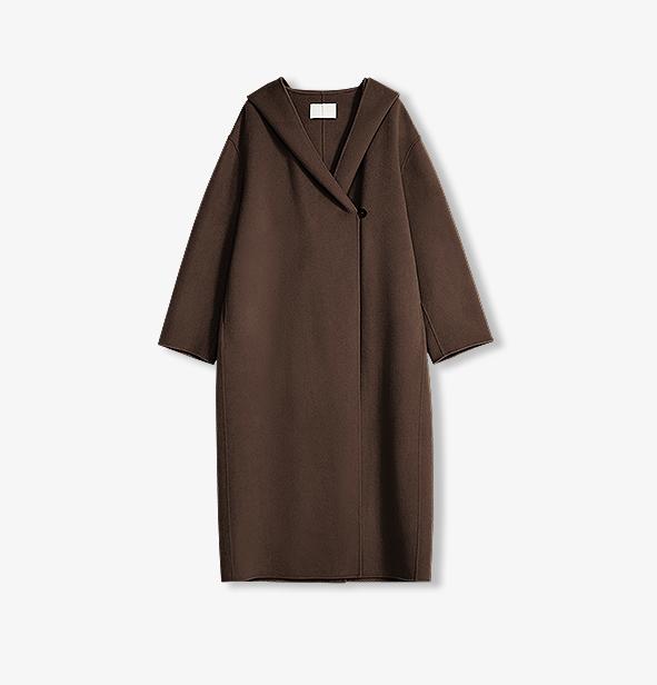 Sedona Hooded Wool Cape Coat