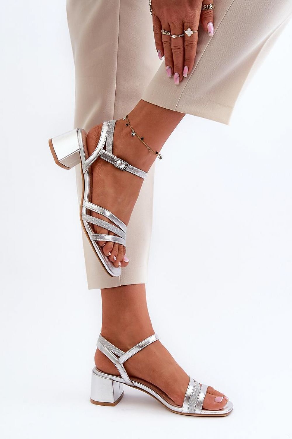 Liora Silver Kitten Heels