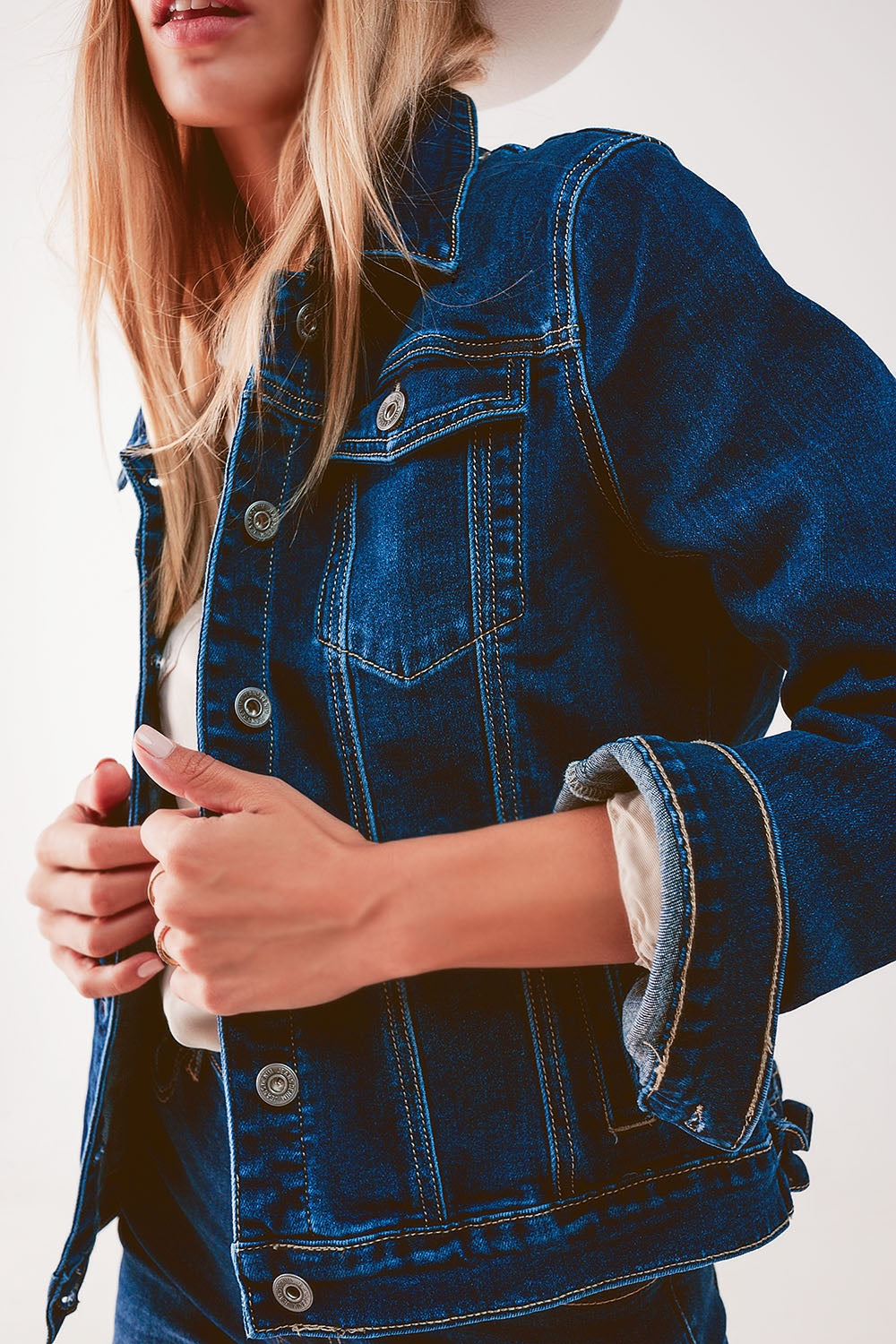 Embroided Back Denim Jacket