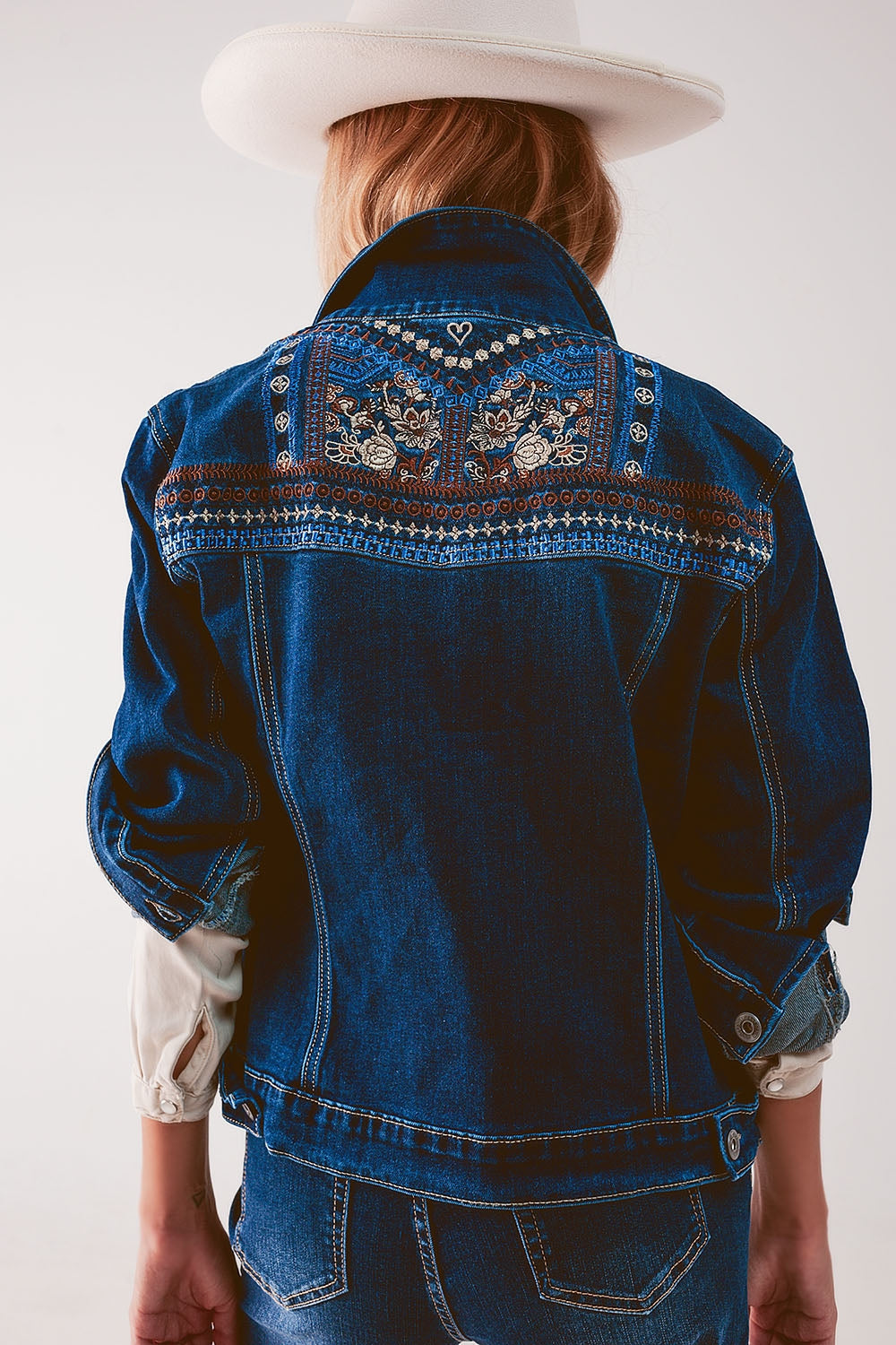 Embroided Back Denim Jacket