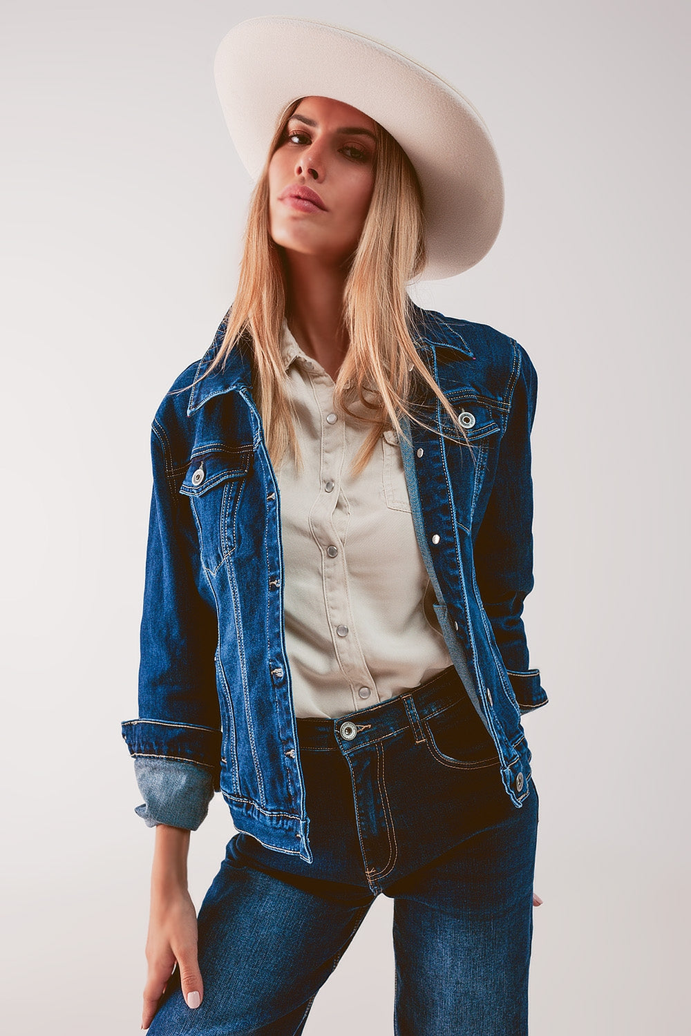 Embroided Back Denim Jacket