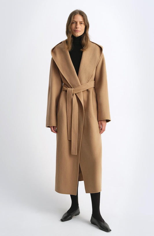 Sedona Hooded Wool Cape Coat