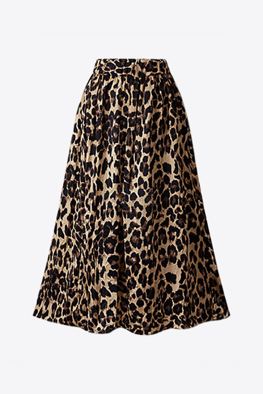 Jasmin Leopard Midi Skirt