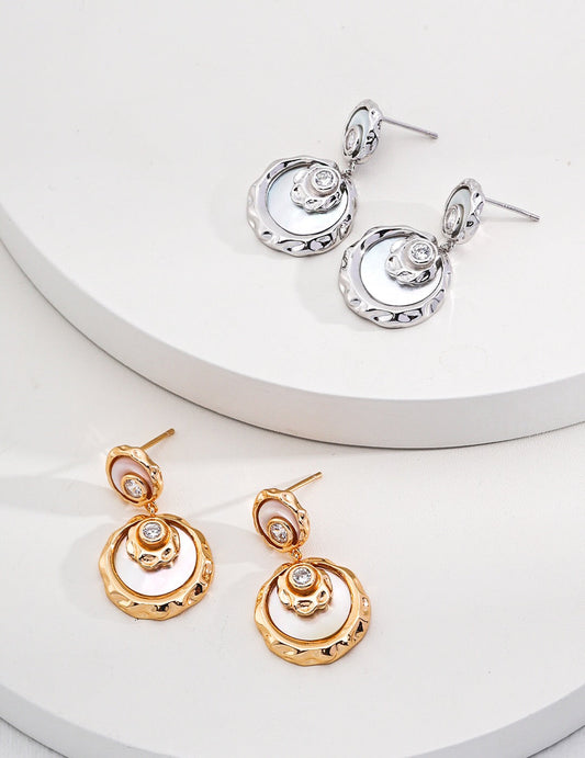 Rio Minimalist Round Drop Earrings