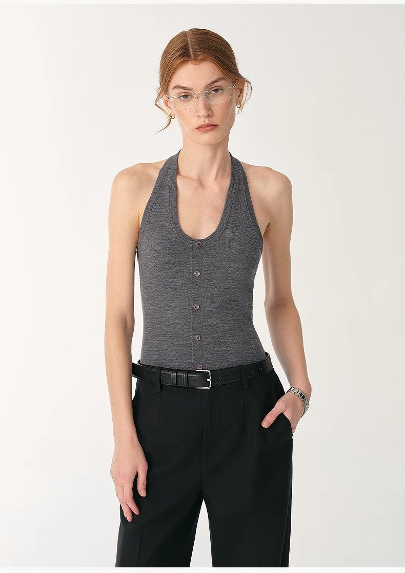 Tex Wool Halter Jumpsuit