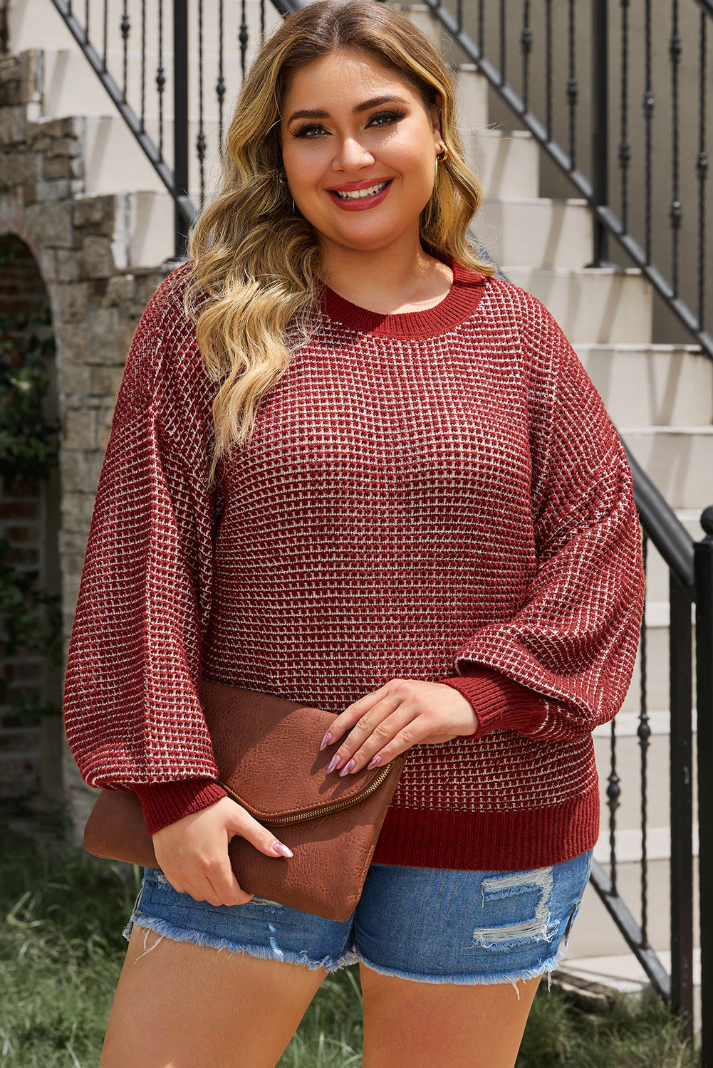 Avery Waffle-Knit Dolman Top