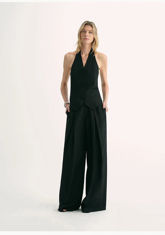 Rio Silk-Linen Halter Vest