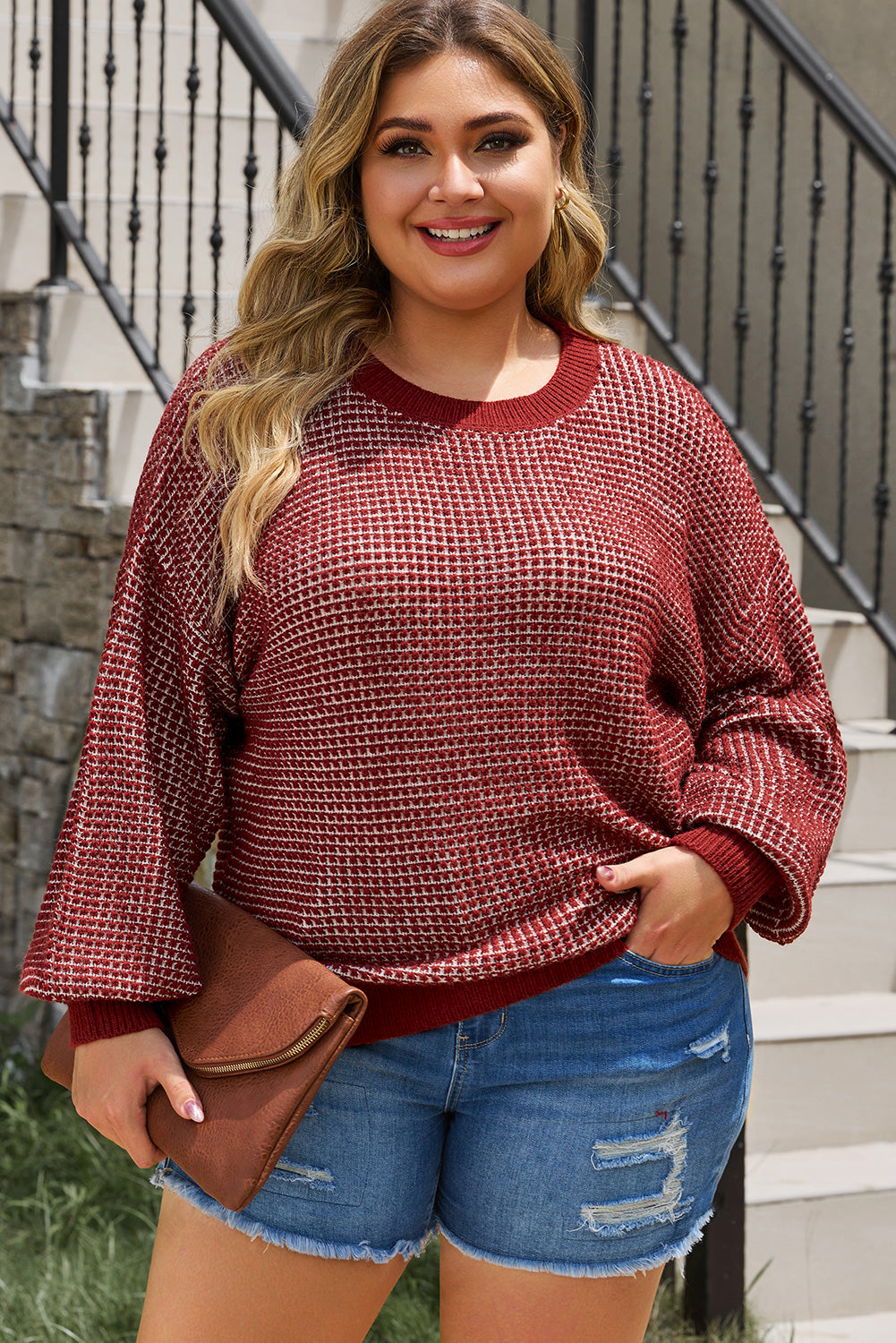 Avery Waffle-Knit Dolman Top