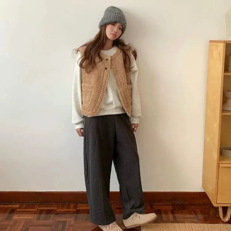 The Rhea Vest | Reversible Lambswool Patchwork Vest for Women