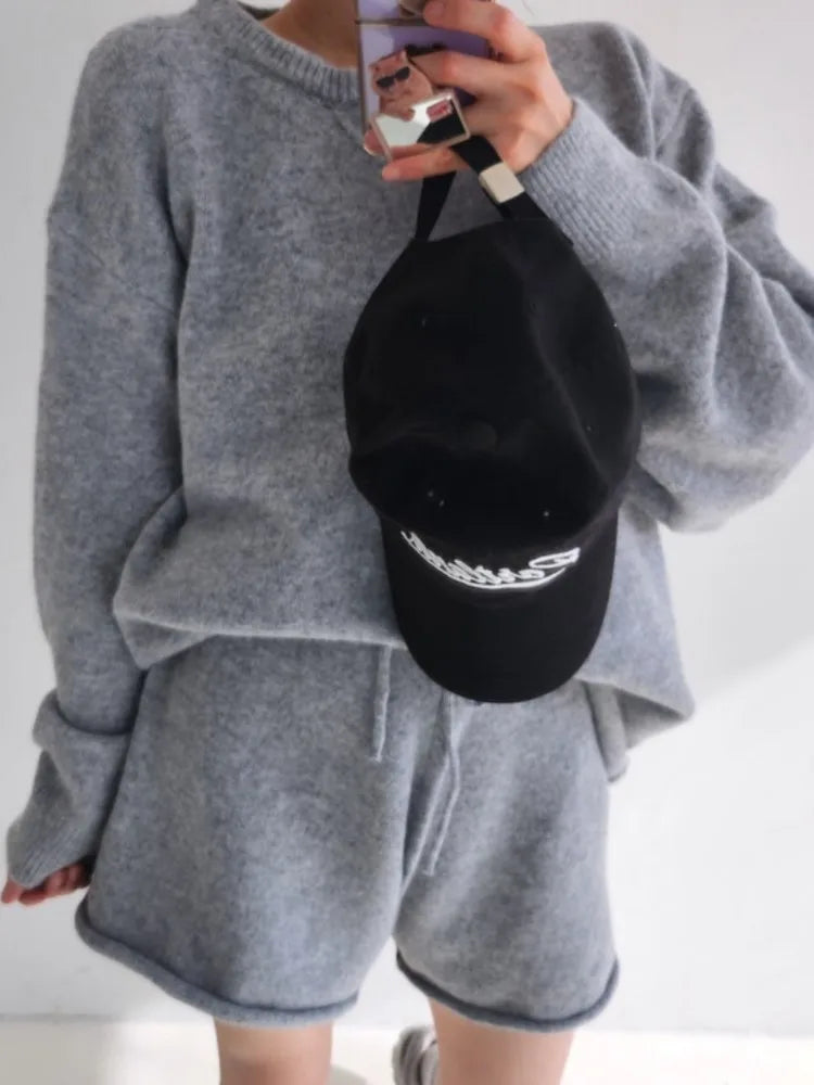 The Liora Set | Women’s Knit Two Piece Sweater and Shorts Se