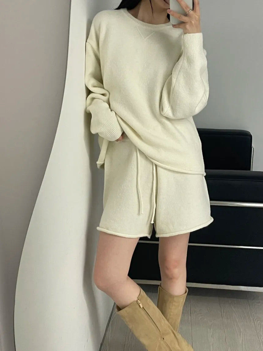 The Liora Set | Women’s Knit Two Piece Sweater and Shorts Se