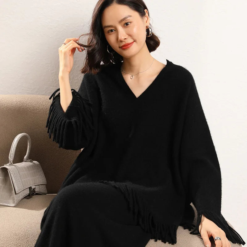 Mesa Fringe Cashmere Poncho