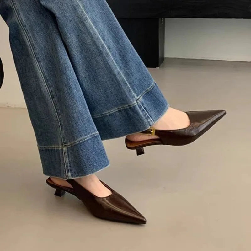 Andromeda Sling Back Kitten Heels