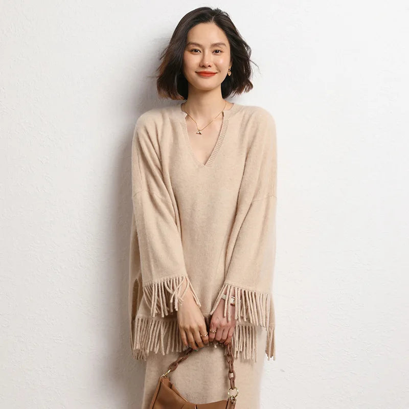 Mesa Fringe Cashmere Poncho