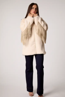 Vanilla Nocturne Faux Fur Fringe Jacket