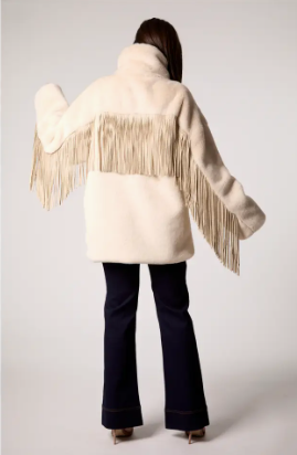 Vanilla Nocturne Faux Fur Fringe Jacket
