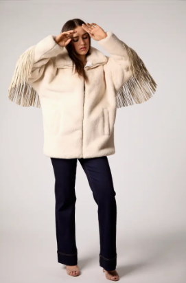 Vanilla Nocturne Faux Fur Fringe Jacket