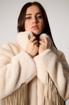 Vanilla Nocturne Faux Fur Fringe Jacket
