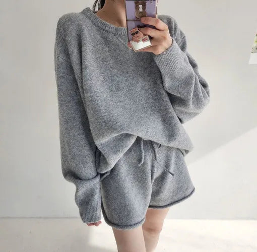 The Liora Set | Women’s Knit Two Piece Sweater and Shorts Se