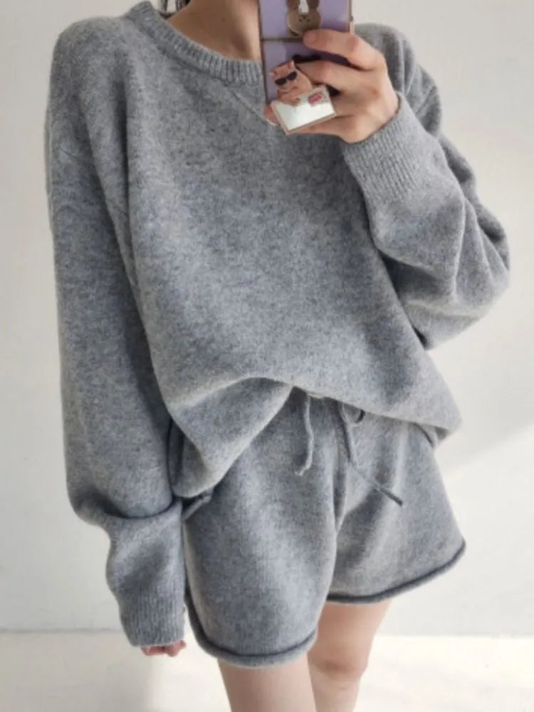 The Liora Set | Women’s Knit Two Piece Sweater and Shorts Se