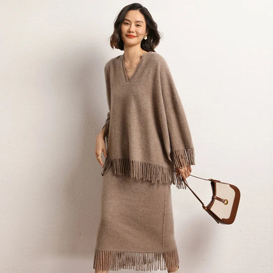 Mesa Fringe Cashmere Poncho