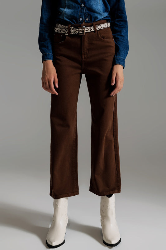 Westport Wide-Leg Jeans in Brown