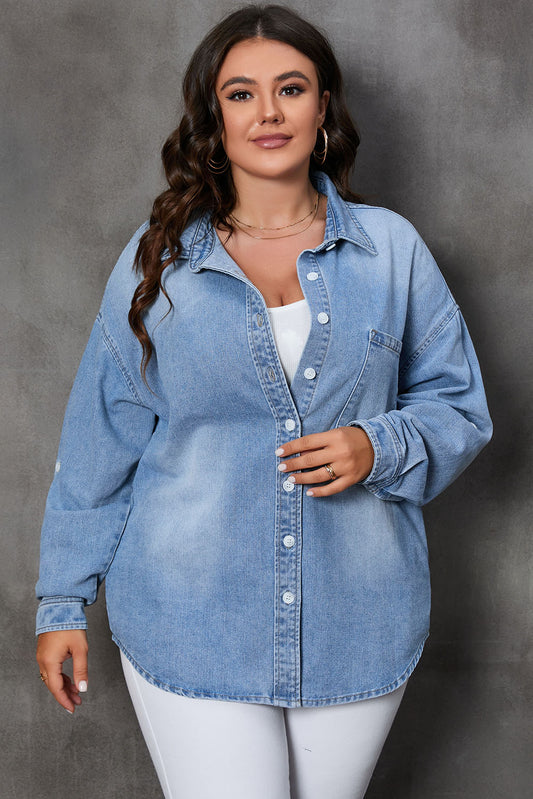 Harlow Button Denim Top