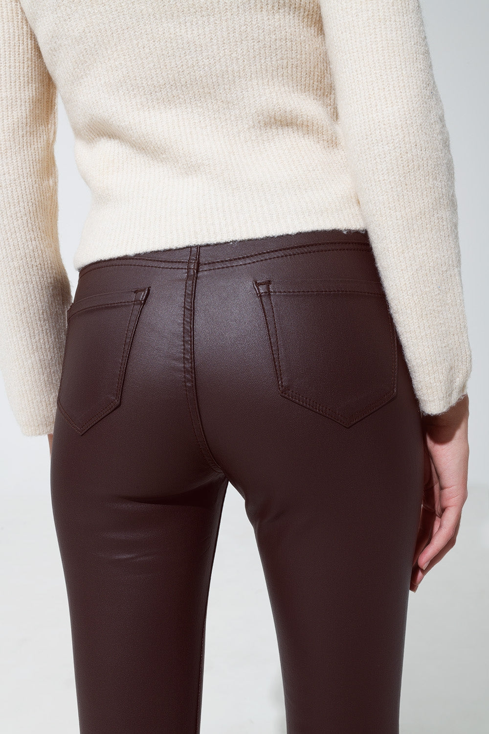 Laylah Brown Faux Leather Skinny Jean