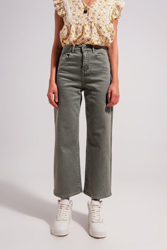 Westport Wide-Leg Jeans in Gray
