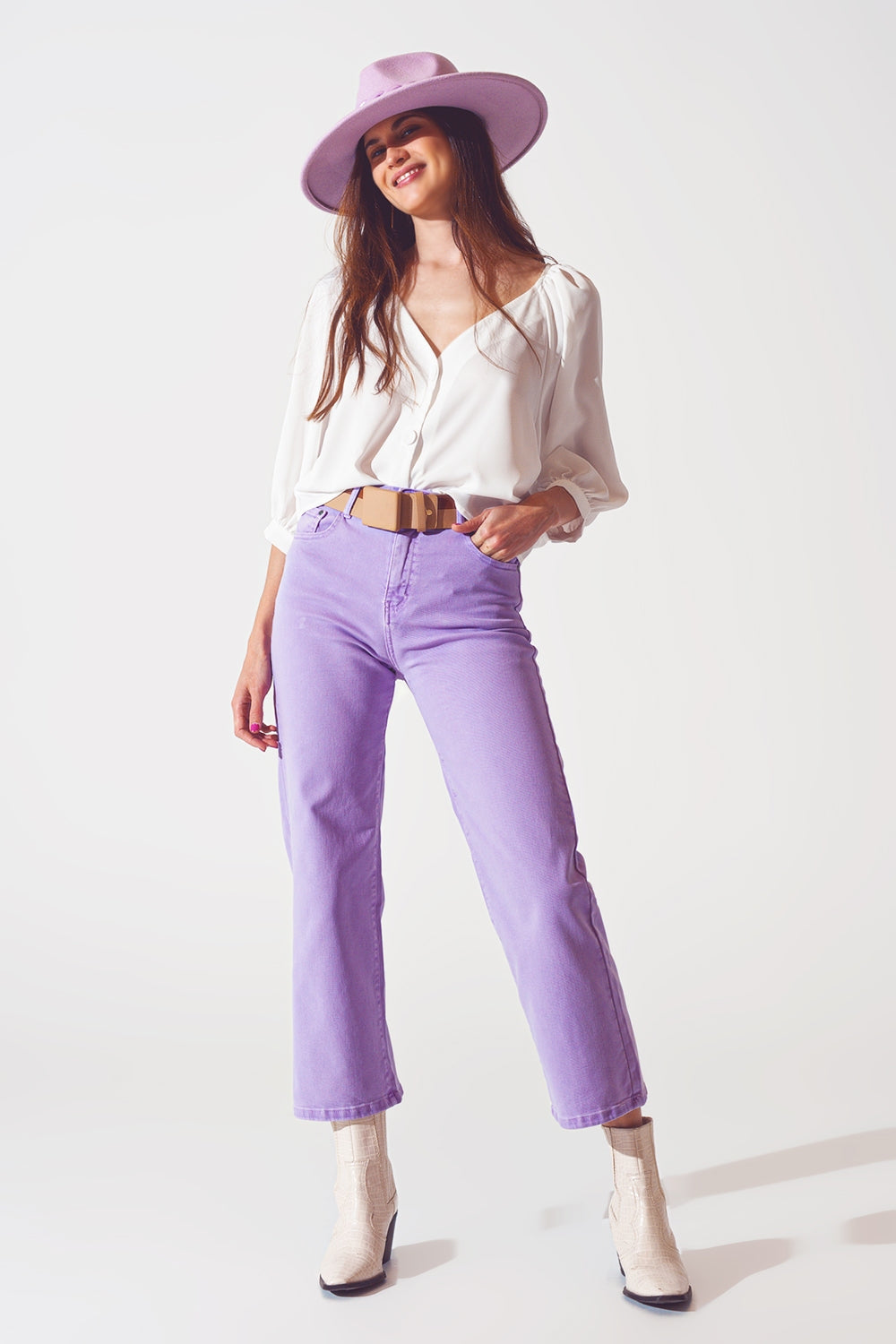 Westport Wide-Leg Jeans in Purple
